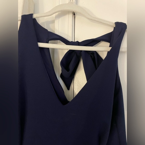 NWT B. Darlin Sleeveless V-Neck Bow-Back Scuba Crepe Fit & Flare Dress - Picture 7 of 11